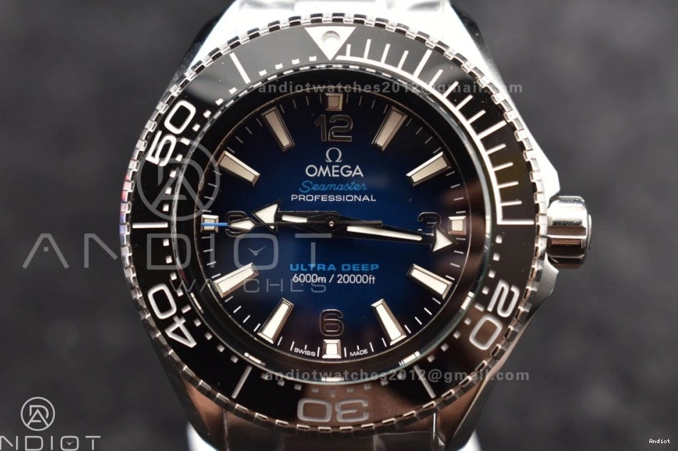 1:1 Black Edition SS TF Seamaster on A2824 Ceramic Blue Bezel Bracelet Best Dial Deep 6000M SS Ultra 0103